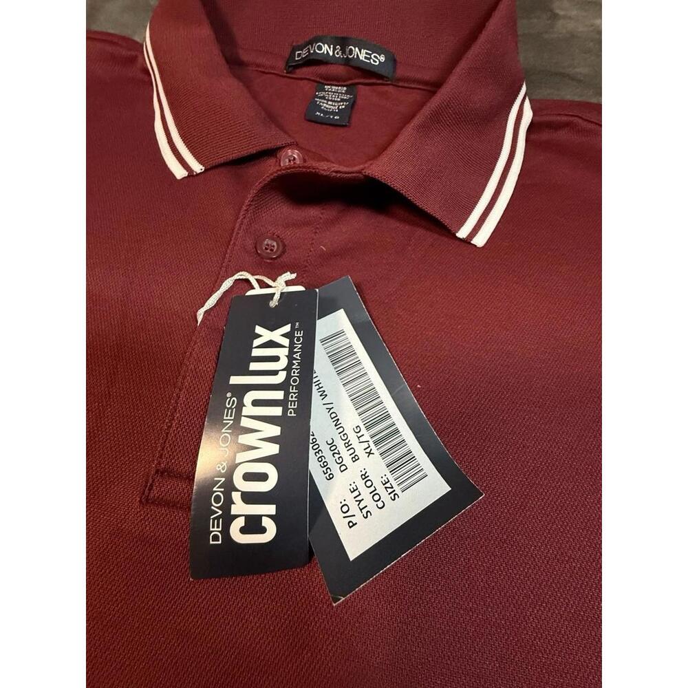 Devon & Jones DG20C CrownLux Performance® Men's Plaited Tipped Polo
